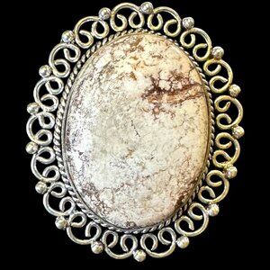 Genuine Wild Horse Turquoise Sterling Overlay Ring Size 8